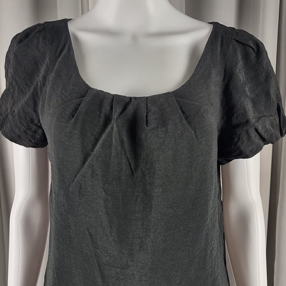 Old Navy Women's Black Puff Sleeve Scoop Neck, Casual Midi Dress Size Medium - Picture 3 of 12
